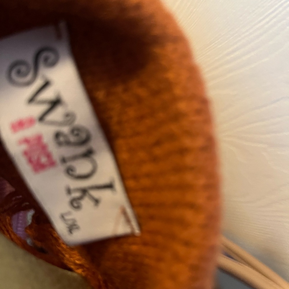 SWANK Rust Fringed Sweater - Picture 7 of 7